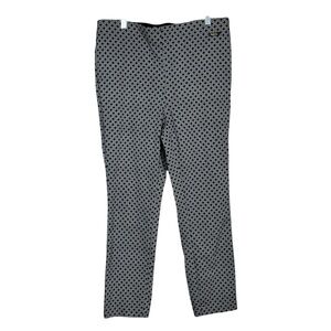 Rafaella Comfort Black White Pattern Stretch Waist Ankle Crop Dress Pants 12P